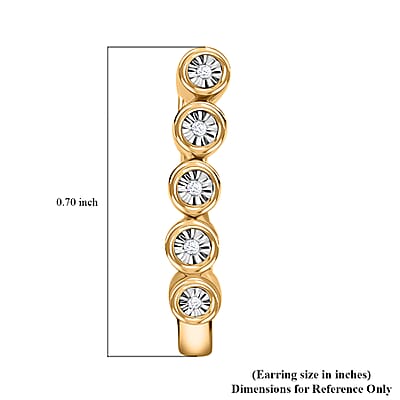 Diamond Accent Huggies Earrings in Vermeil Yellow Gold Over Sterling Silver