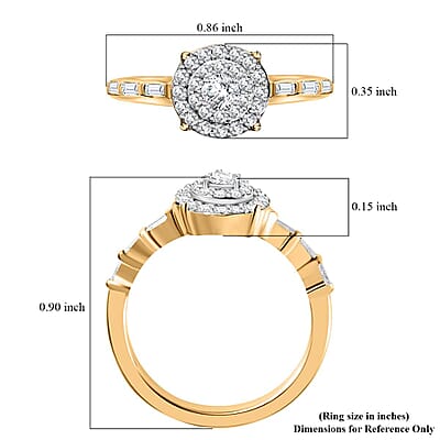 Luxoro G-H I3 Diamond 0.50 ctw Ring in 10K Yellow Gold (Size 6.0)