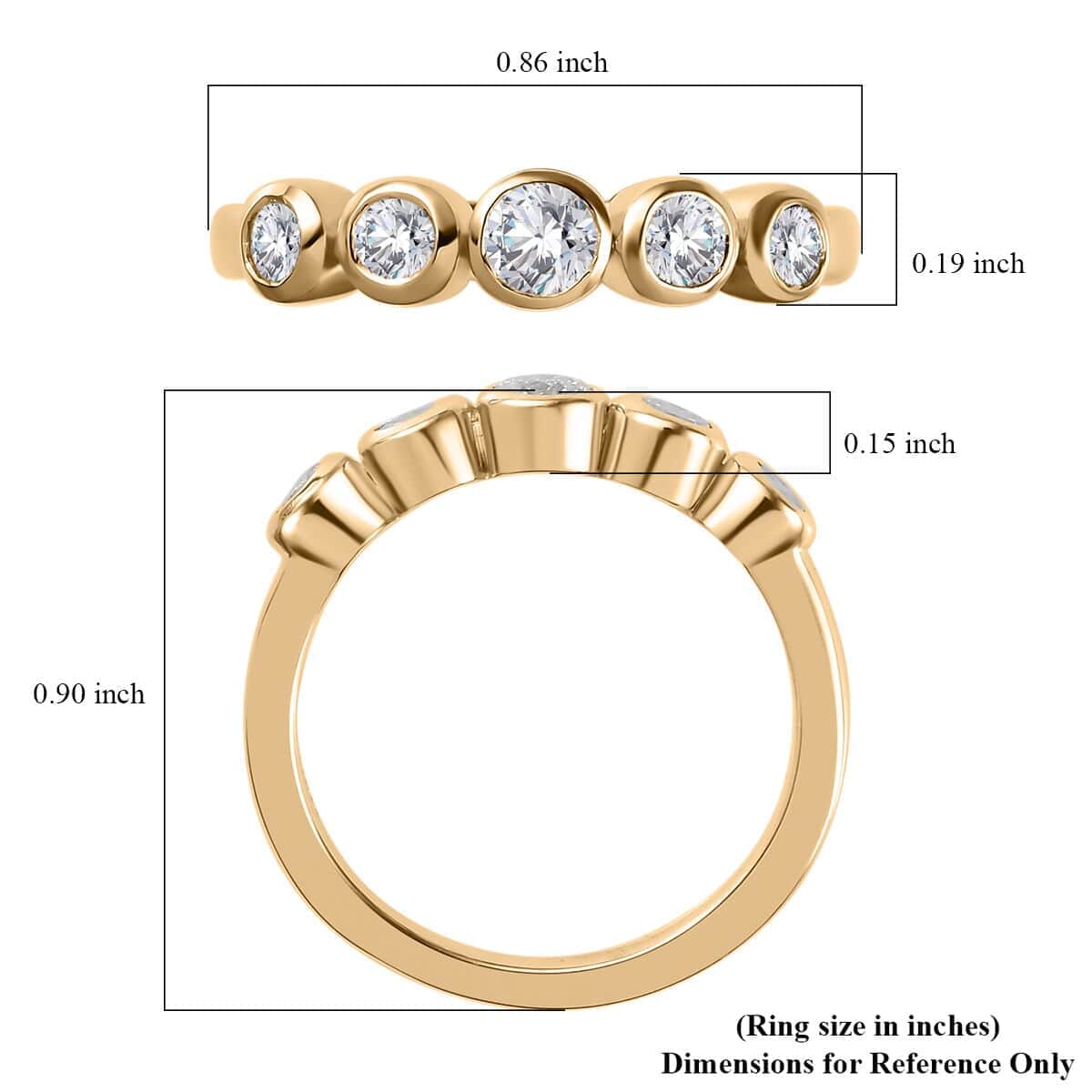 Luxoro 10K Yellow Gold Diamond (G-H, I3) Ring (Size 9.0) 0.50 ctw image number 5