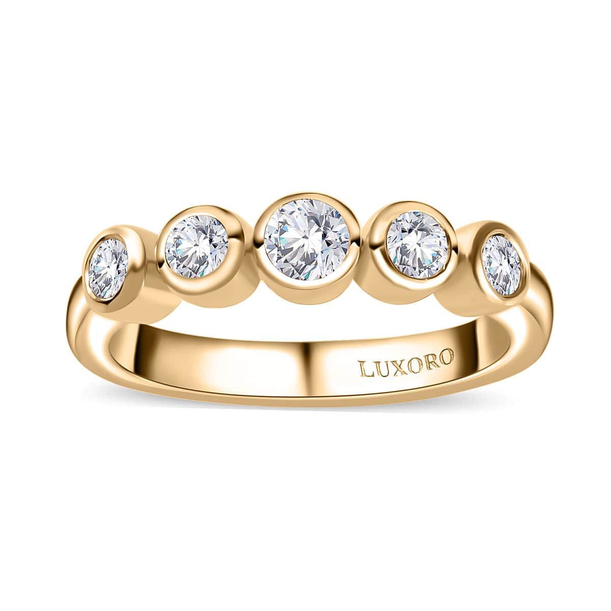 Luxoro 10K Yellow Gold G-H I3 Diamond Ring (Size 8.0) 0.50 ctw image number 0