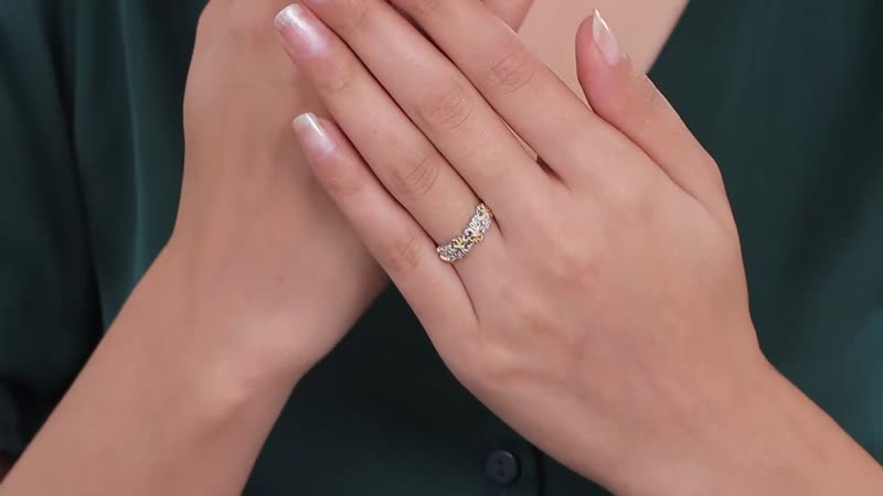 Diamond Accent Fancy Ring in 14K YG Over and Sterling Silver (Size 6.0)