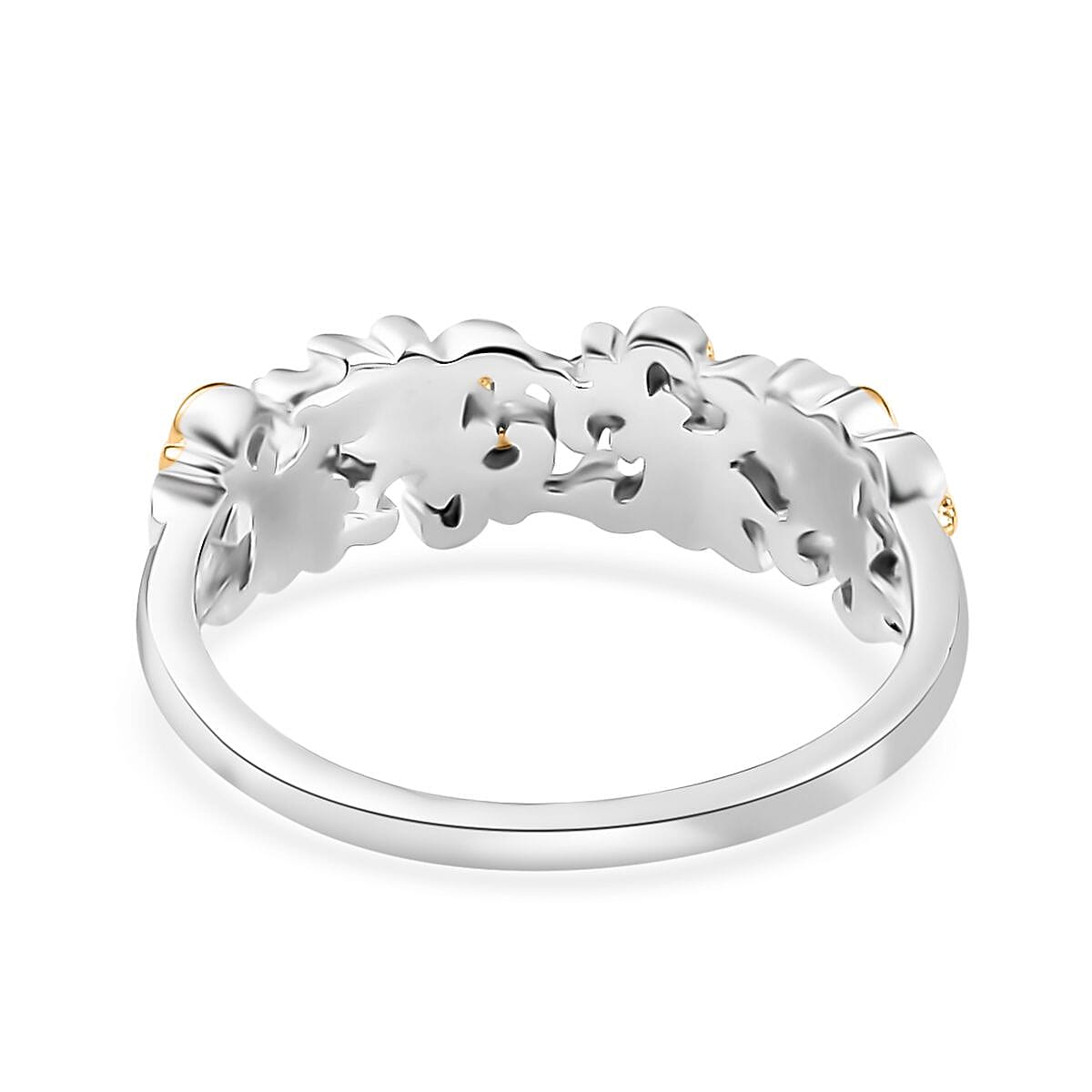 Diamond Accent Fancy Ring in 14K YG Over and Sterling Silver (Size 6.0)