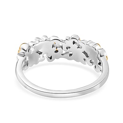 Diamond Accent Fancy Ring in 14K YG Over and Sterling Silver (Size 6.0)
