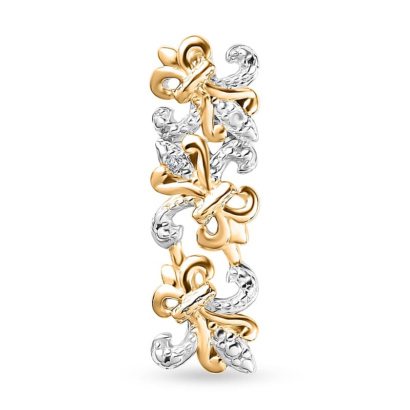 Diamond Accent Pendant in Vermeil YG and Platinum Over Sterling Silver