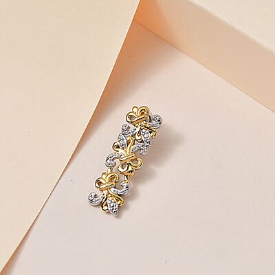 Diamond Accent Pendant in Vermeil YG and Platinum Over Sterling Silver