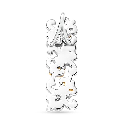 Diamond Accent Pendant in Vermeil YG and Platinum Over Sterling Silver