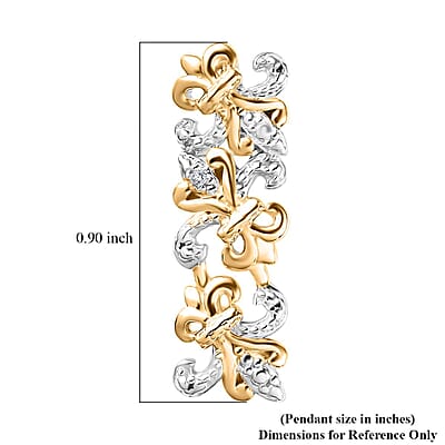 Diamond Accent Pendant in Vermeil YG and Platinum Over Sterling Silver