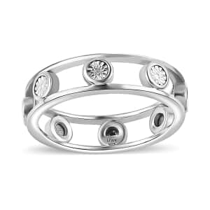 Diamond Accent Band Ring in Platinum Over Sterling Silver (Size 6.0)