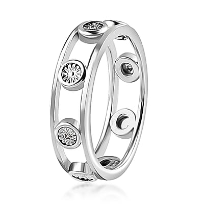 Diamond Accent Band Ring in Platinum Over Sterling Silver (Size 6.0)