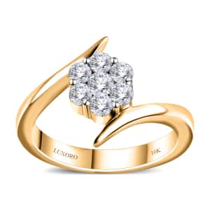 Luxoro 10K Yellow Gold G-H I3 Diamond Bypass Floral Ring (Size 6.0) 0.50 ctw