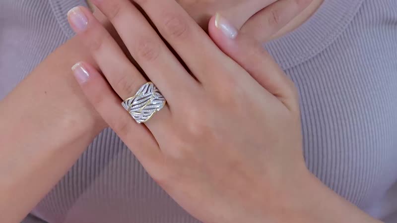 Diamond Accent Ring in Vermeil YG and Platinum Over Sterling Silver (Size 6)