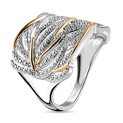 Diamond Accent Ring in Vermeil YG and Platinum Over Sterling Silver (Size 6)