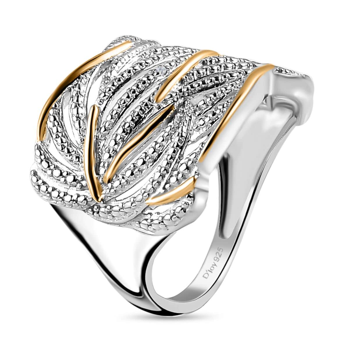 Diamond Accent Ring in Vermeil YG and Platinum Over Sterling Silver (Size 8.0) image number 3