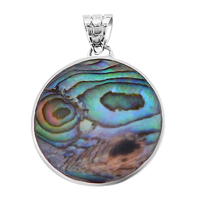 Abalone Shell Owl Pendant without Chain in Sterling Silver