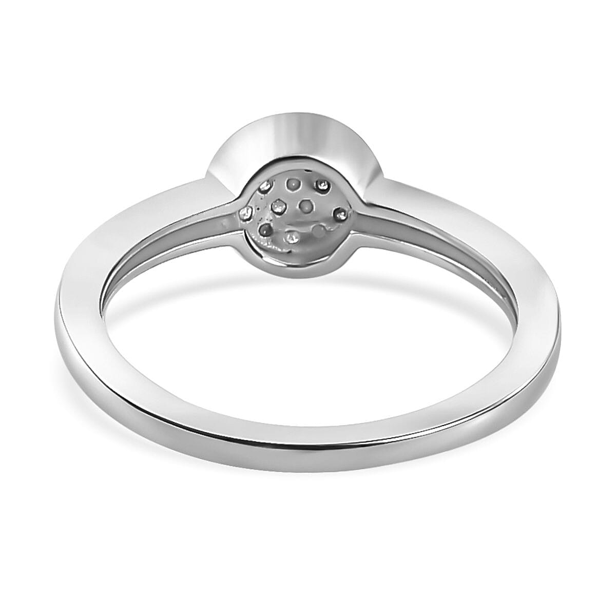 Diamond Ring in Platinum Over Sterling Silver (Size 6.0) 0.06 ctw