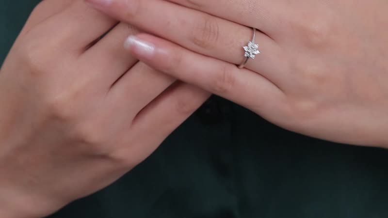 Diamond Accent Star Ring in Platinum Over Sterling Silver (Size 9.0)