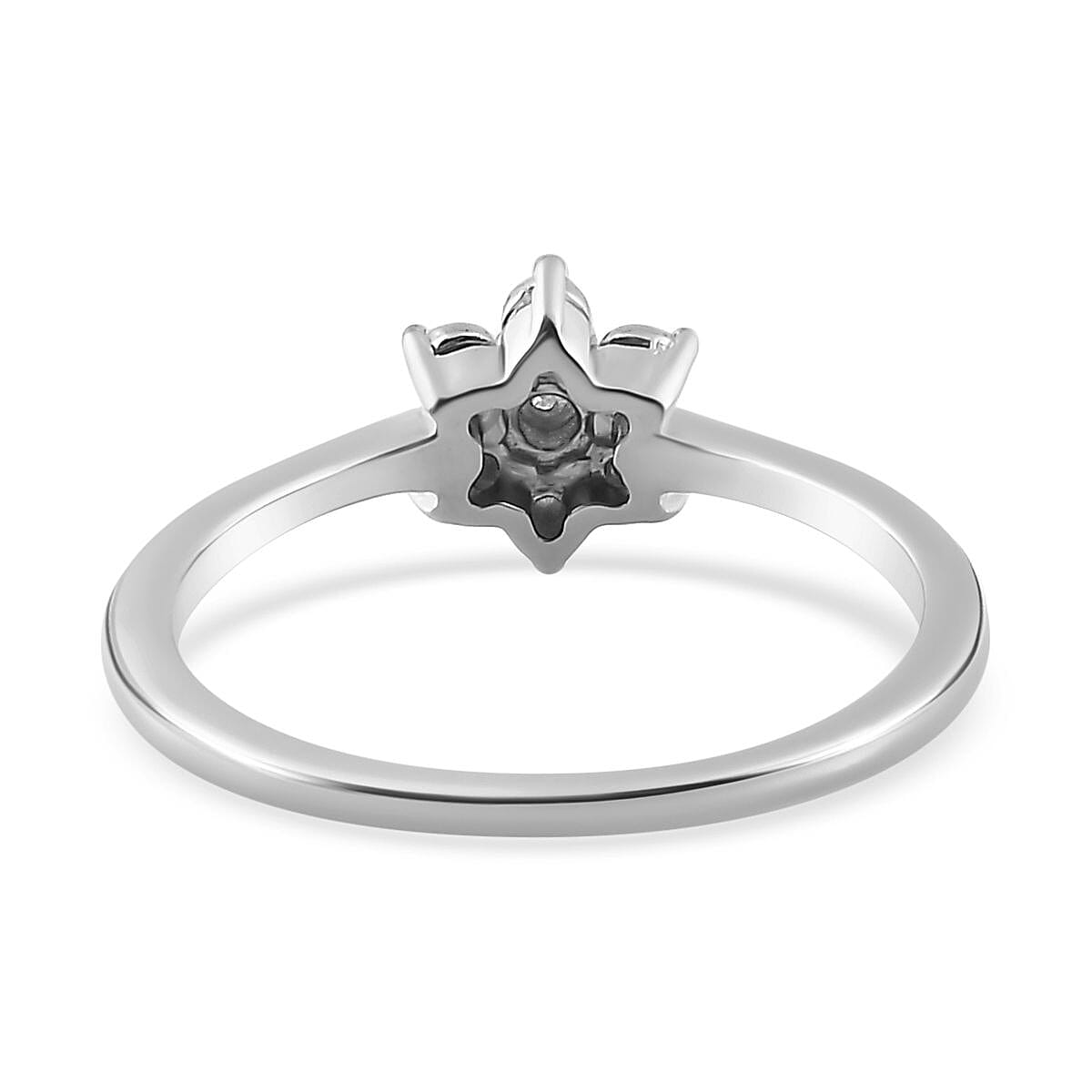 Diamond Accent Star Ring in Platinum Over Sterling Silver (Size 6.0)