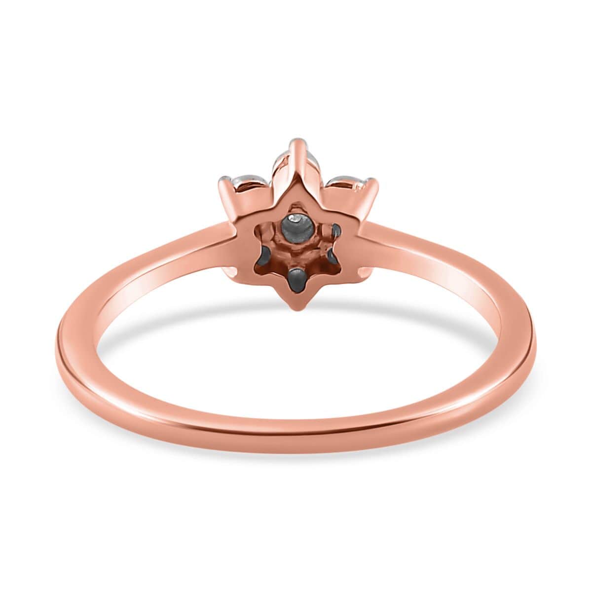 Diamond Accent Floral Ring in Vermeil Rose Gold Over Sterling Silver (Size 6.0) image number 4