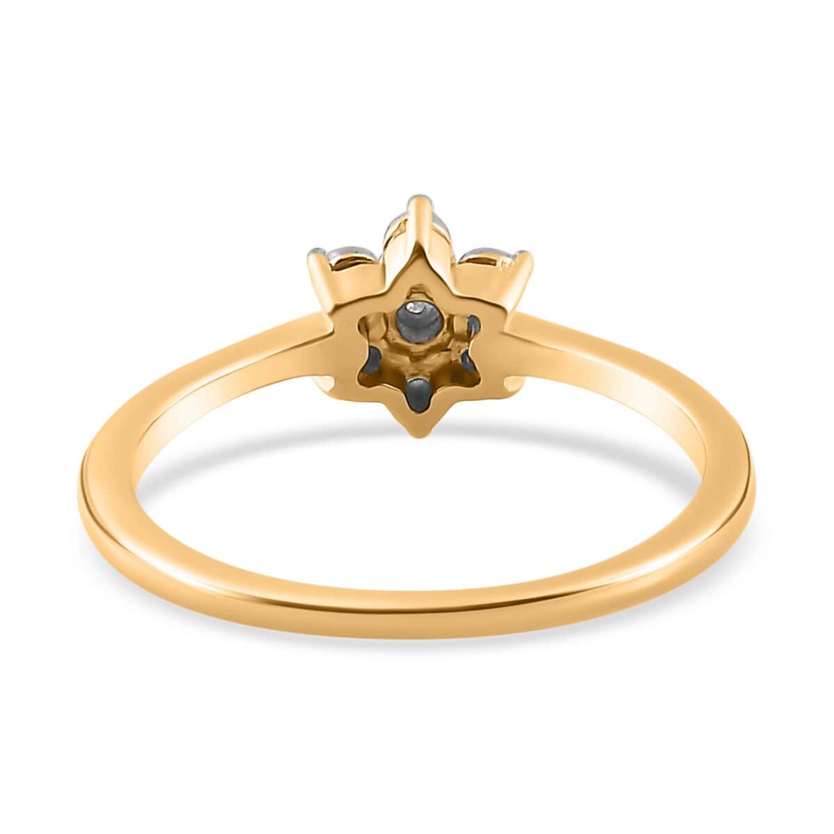 Diamond Accent Floral Ring in Vermeil Yellow Gold Over Sterling Silver (Size 7.0) image number 4