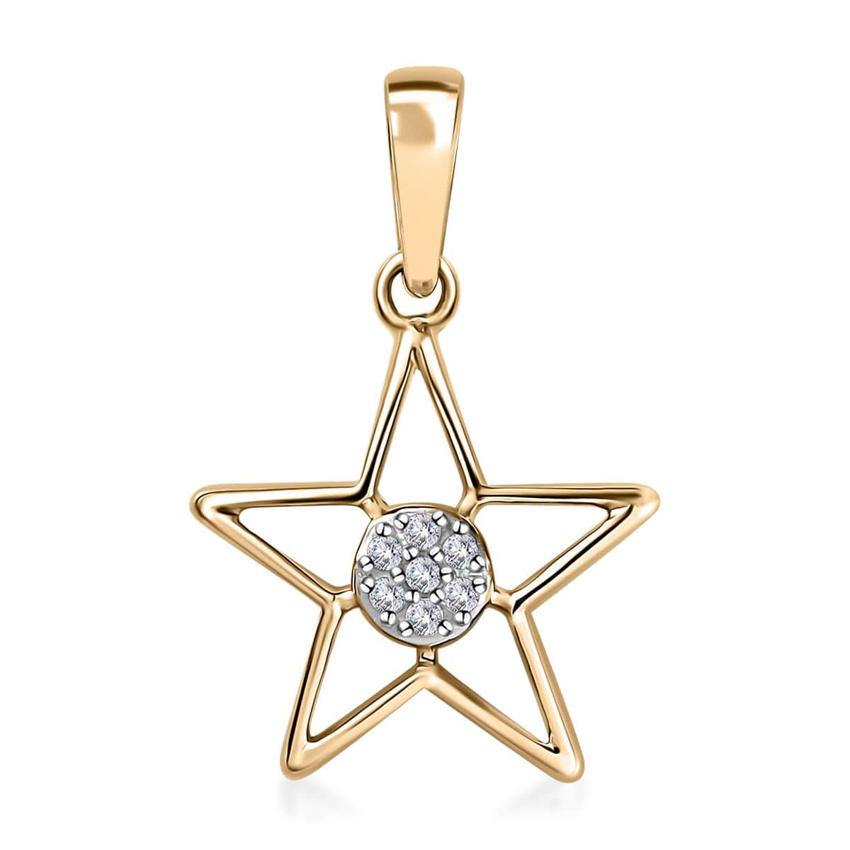 Luxoro 10K Yellow Gold G-H I3 Diamond Accent Star Pendant image number 0