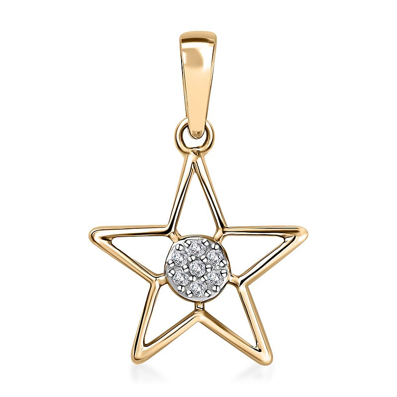 Luxoro 10K Yellow Gold G-H I3 Diamond Accent Star Pendant