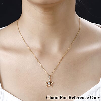 Luxoro 10K Yellow Gold G-H I3 Diamond Accent Star Pendant