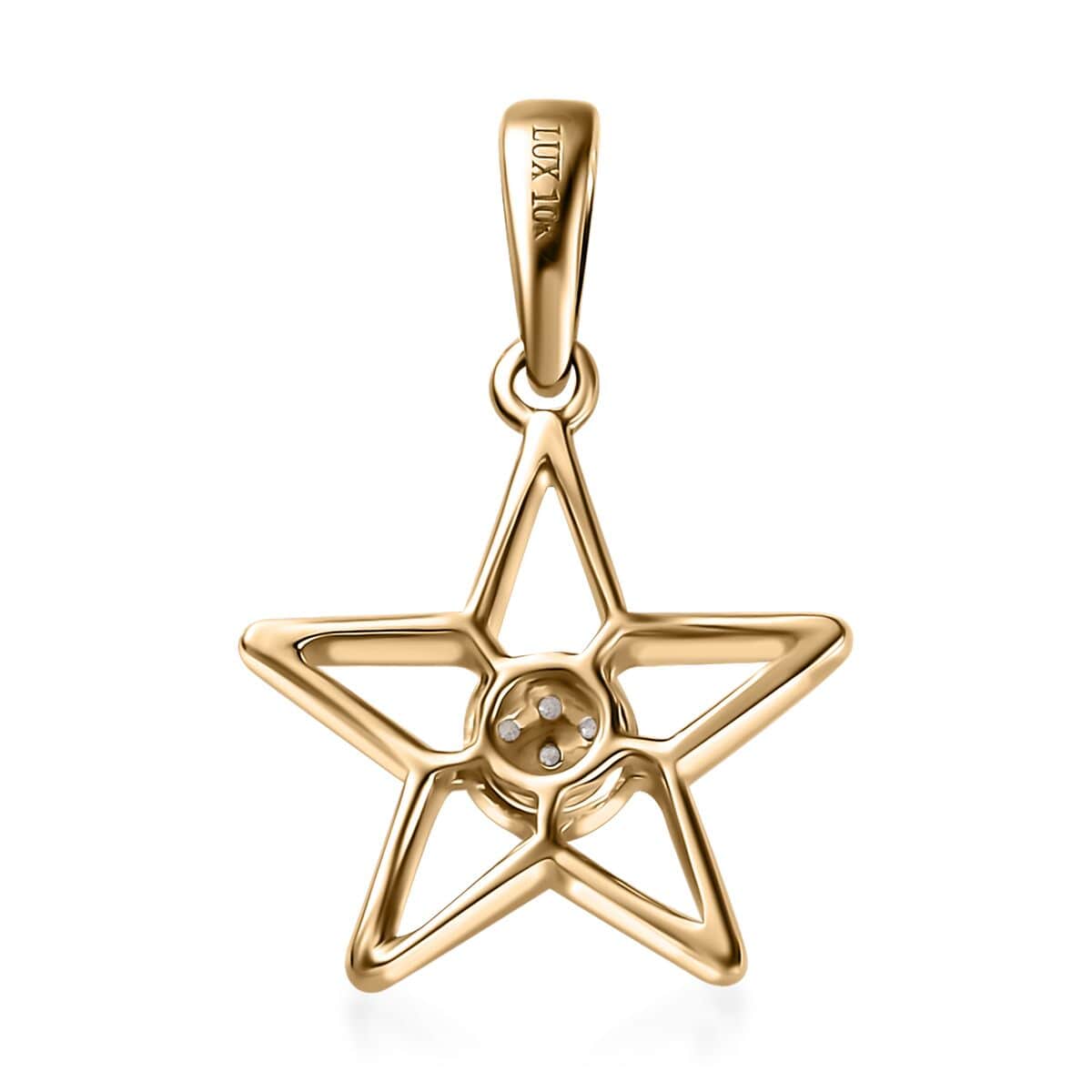 Luxoro 10K Yellow Gold G-H I3 Diamond Accent Star Pendant image number 4