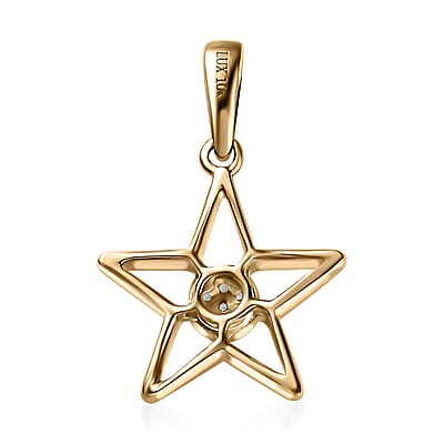 Luxoro 10K Yellow Gold G-H I3 Diamond Accent Star Pendant