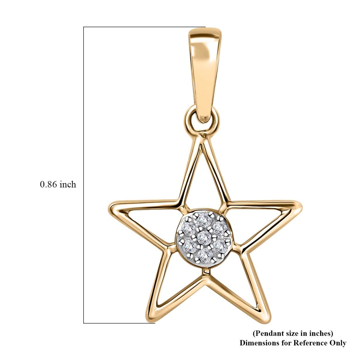 Luxoro 10K Yellow Gold G-H I3 Diamond Accent Star Pendant image number 5