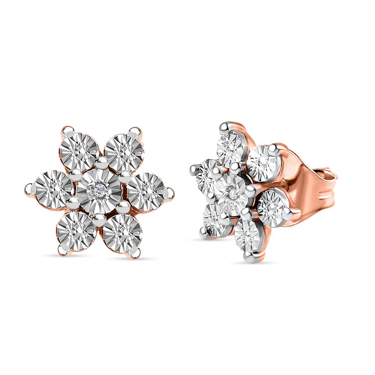 Diamond Accent Star Stud Earrings in Vermeil Rose Gold Over Sterling Silver image number 0