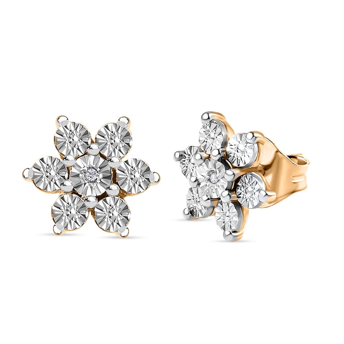 Diamond Accent Star Stud Earrings in Vermeil Yellow Gold Over Sterling Silver image number 0