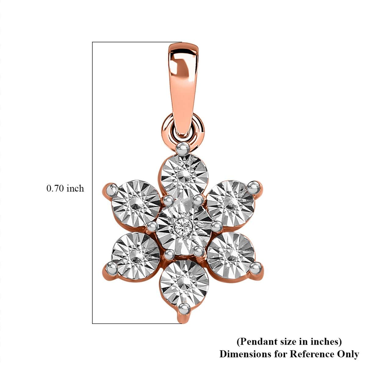 Diamond Accent Flower Pendant in Vermeil Rose Gold Over Sterling Silver image number 5