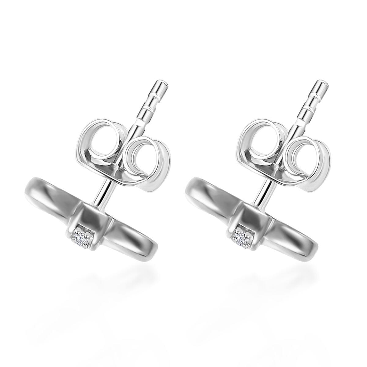 Diamond Accent Bow Knot Stud Earrings in Vermeil YG Over Sterling Silver image number 4