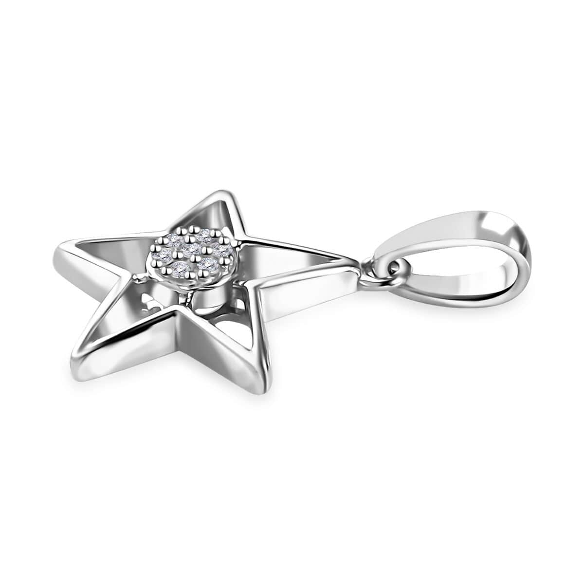 Luxoro 10K White Gold G-H I3 Diamond Accent Star Pendant image number 3