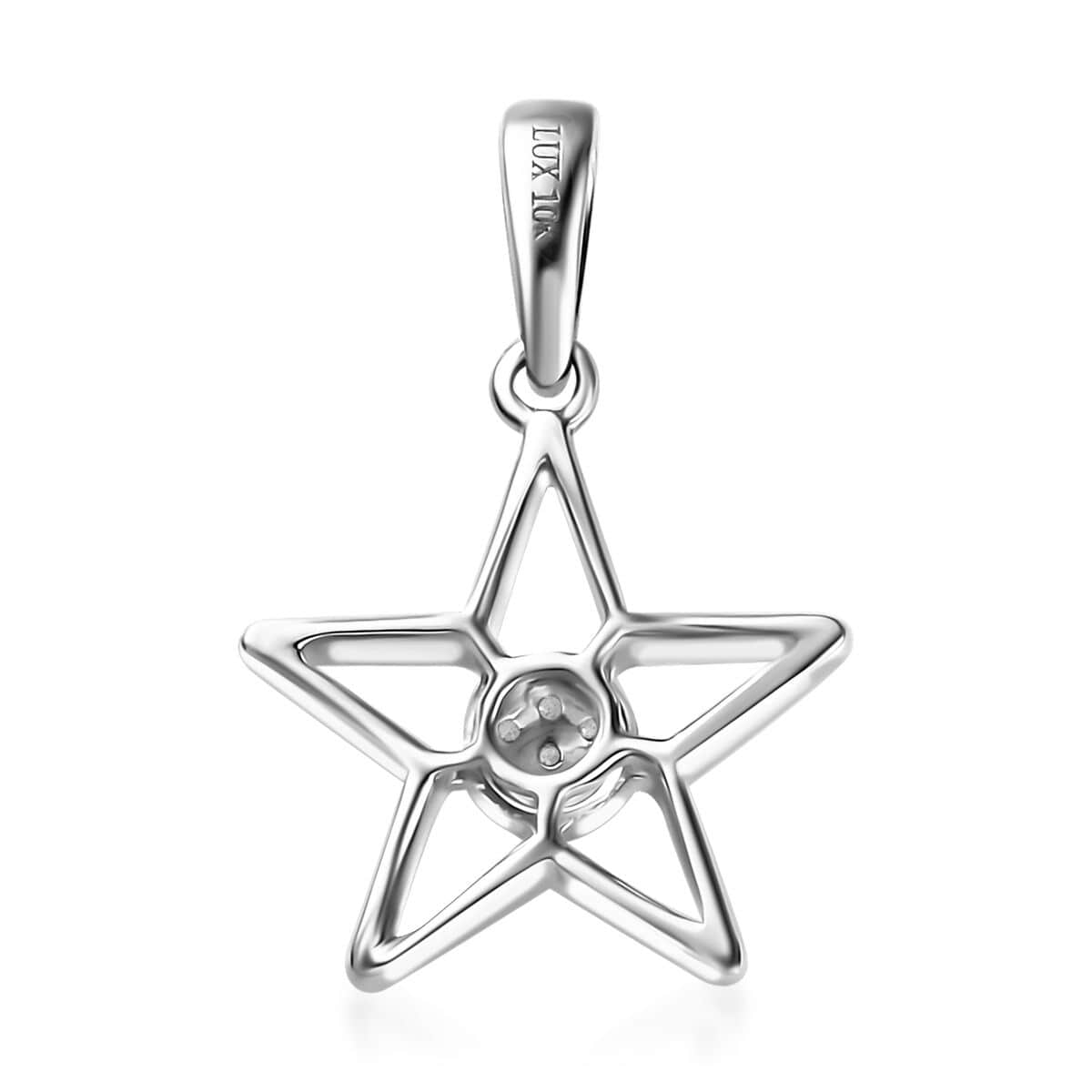 Luxoro 10K White Gold G-H I3 Diamond Accent Star Pendant image number 4