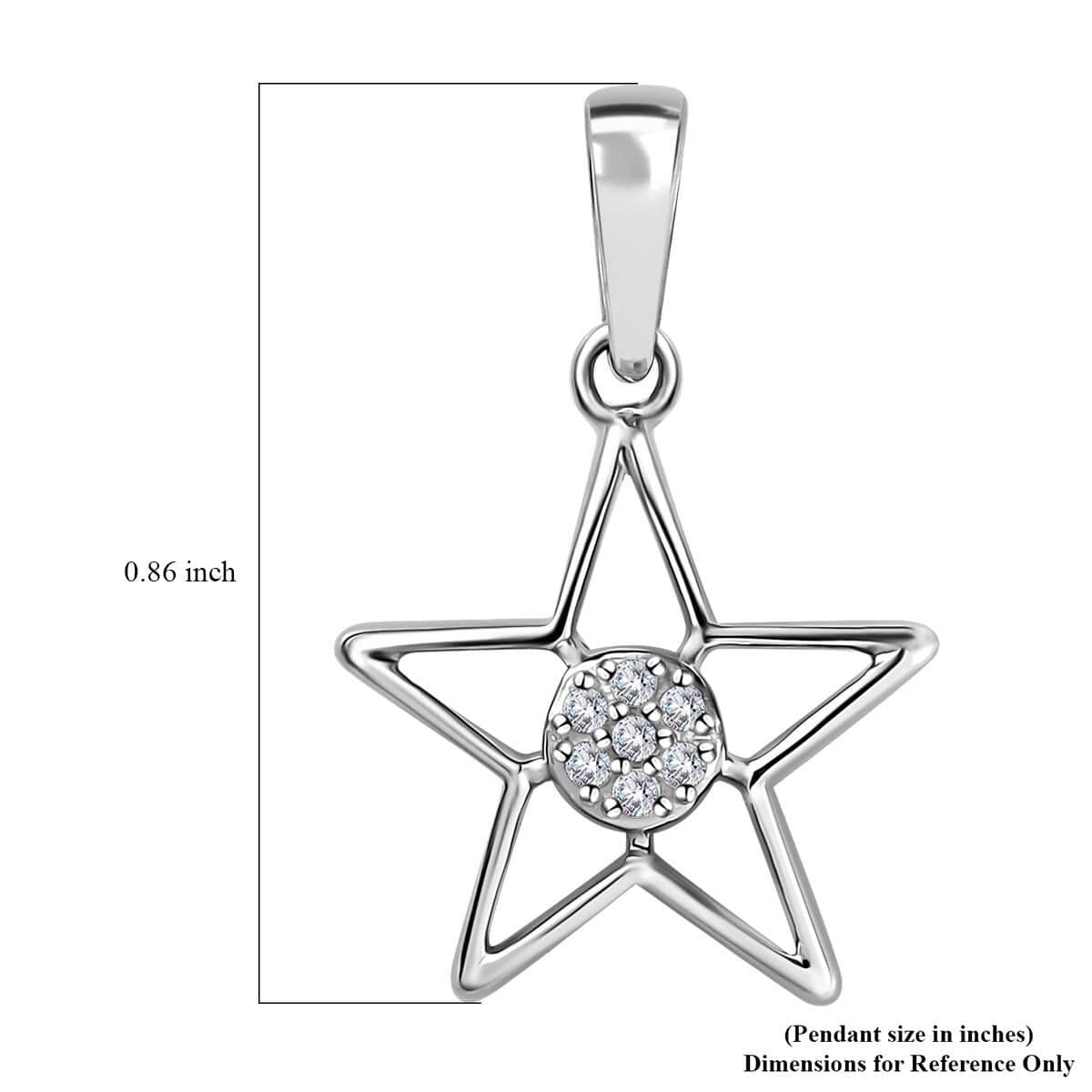 Luxoro 10K White Gold G-H I3 Diamond Accent Star Pendant image number 5