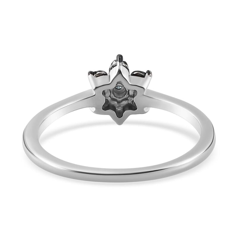 Blue Diamond Accent Star Ring in Sterling Silver (Size 6.0)