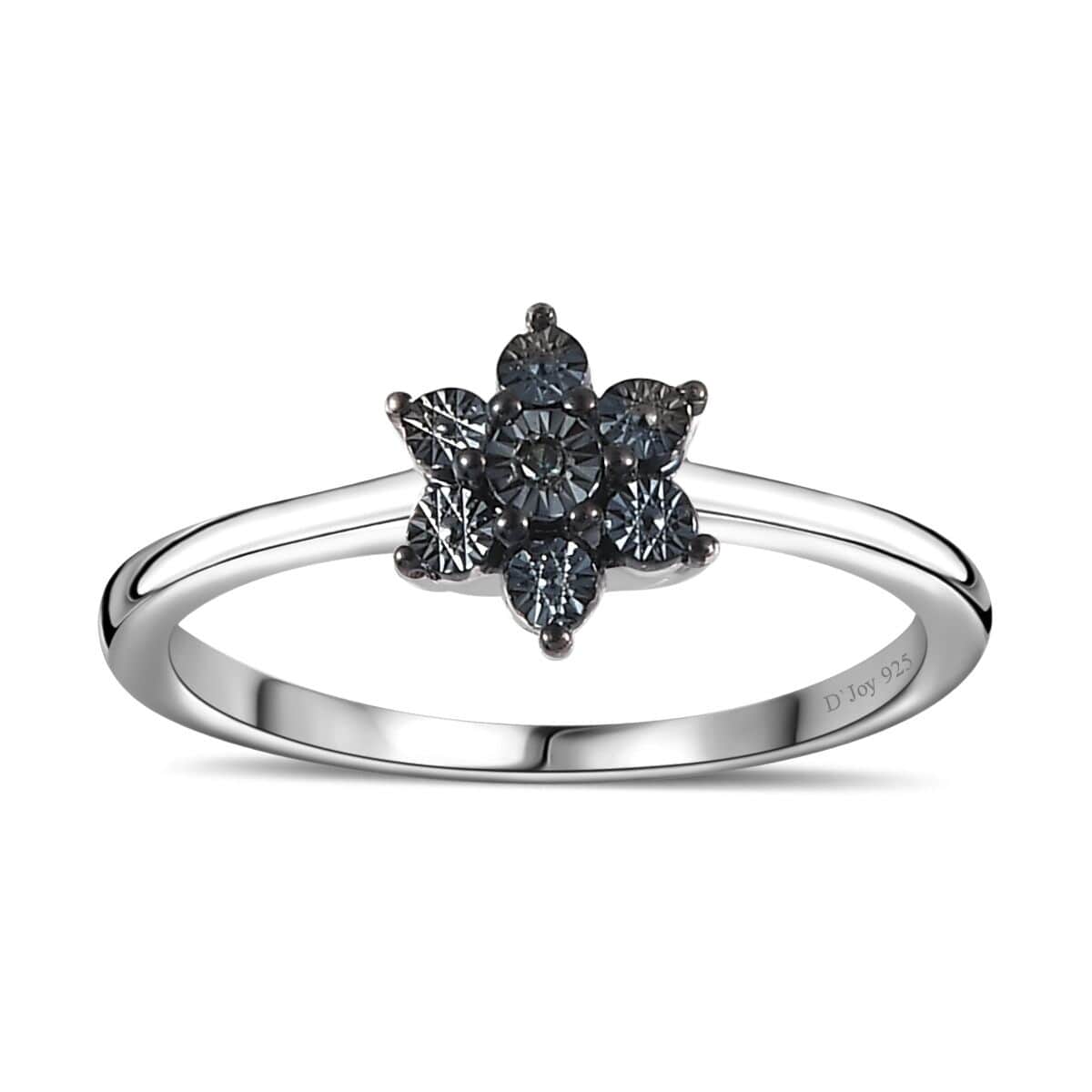 Blue Diamond Accent Star Ring in Sterling Silver (Size 7.0) image number 0
