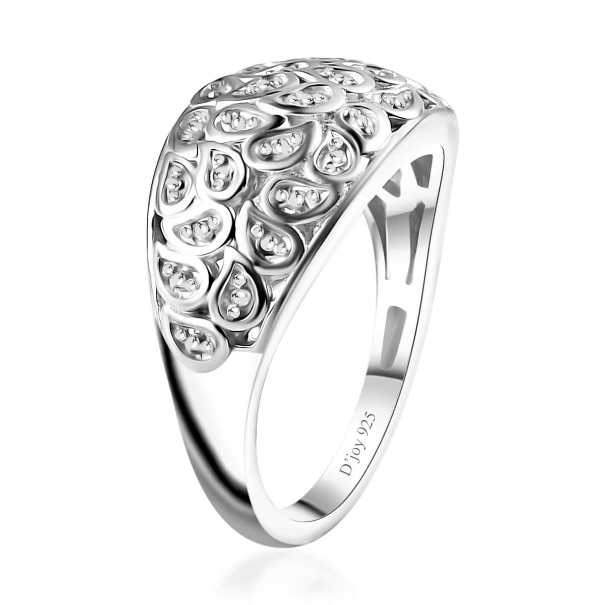 White Diamond Accent Ring in Platinum Over Sterling Silver (Size 6.0) image number 3