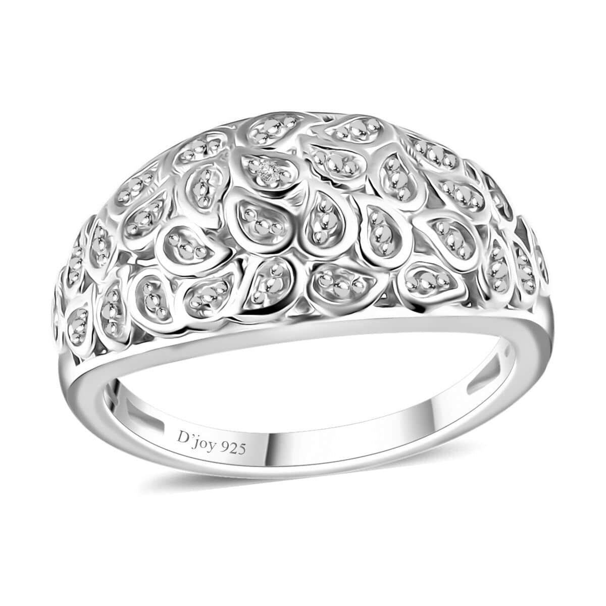 White Diamond Accent Ring in Platinum Over Sterling Silver (Size 7.0) image number 0