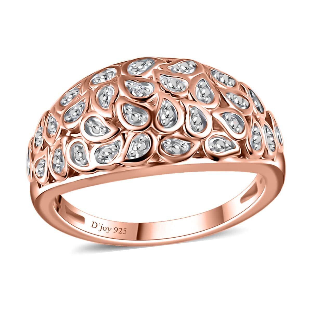 White Diamond Accent Ring in Vermeil Rose Gold Over Sterling Silver (Size 6.0) image number 0