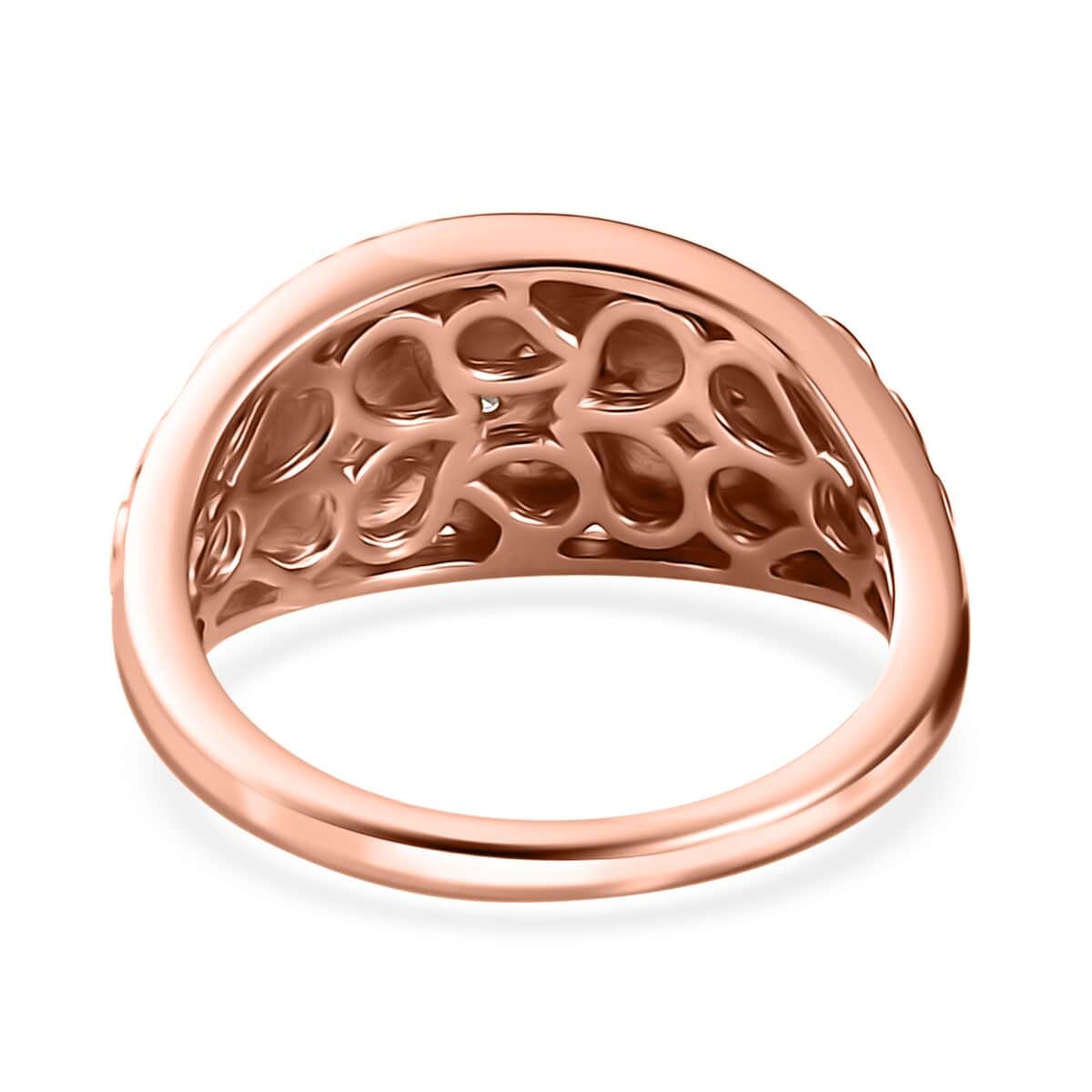 White Diamond Accent Ring in Vermeil Rose Gold Over Sterling Silver (Size 6.0) image number 4