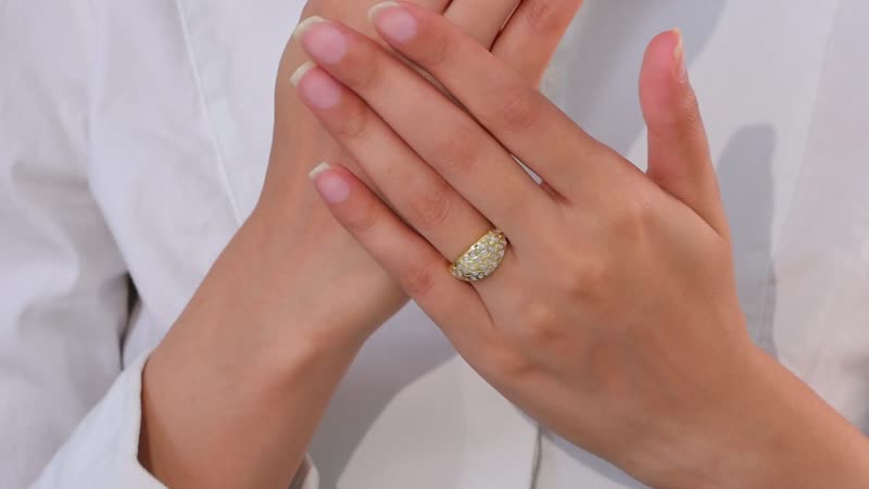 White Diamond Accent Petal Pave Ring in Sterling Silver