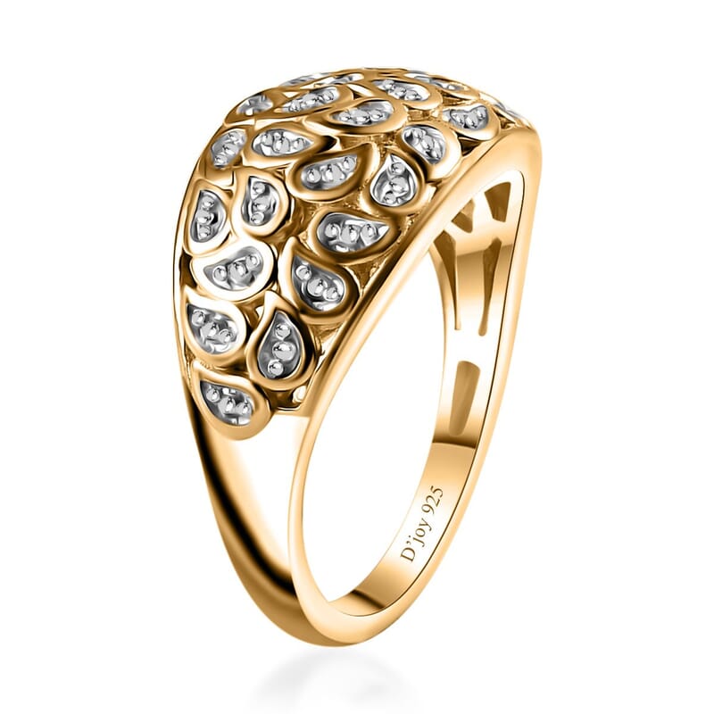 White Diamond Accent Ring in Vermeil Yellow Gold Sterling Silver (Size 8.0)