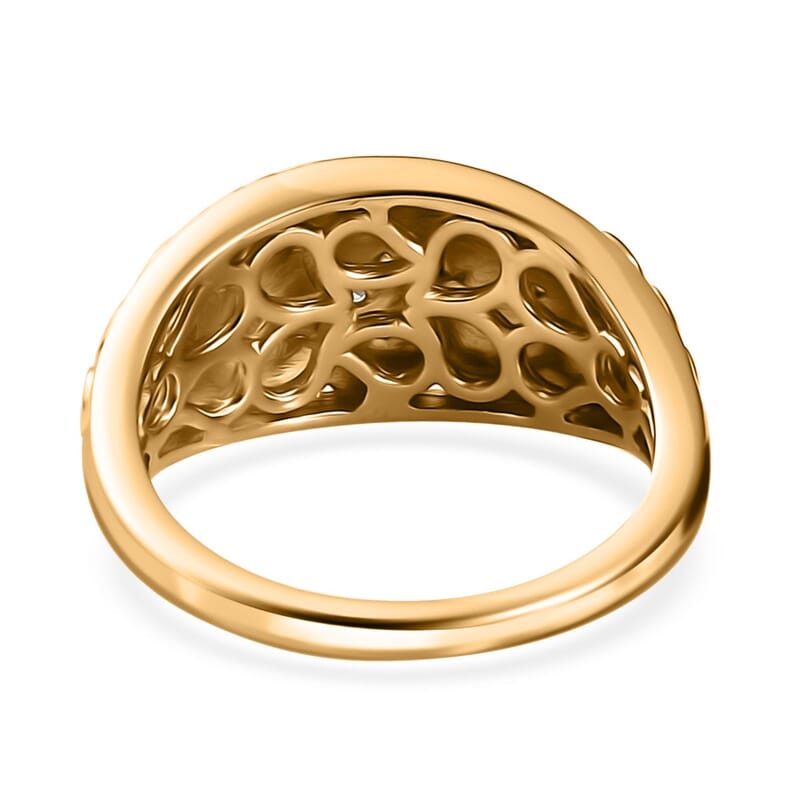 White Diamond Accent Ring in Vermeil Yellow Gold Sterling Silver (Size 8.0)