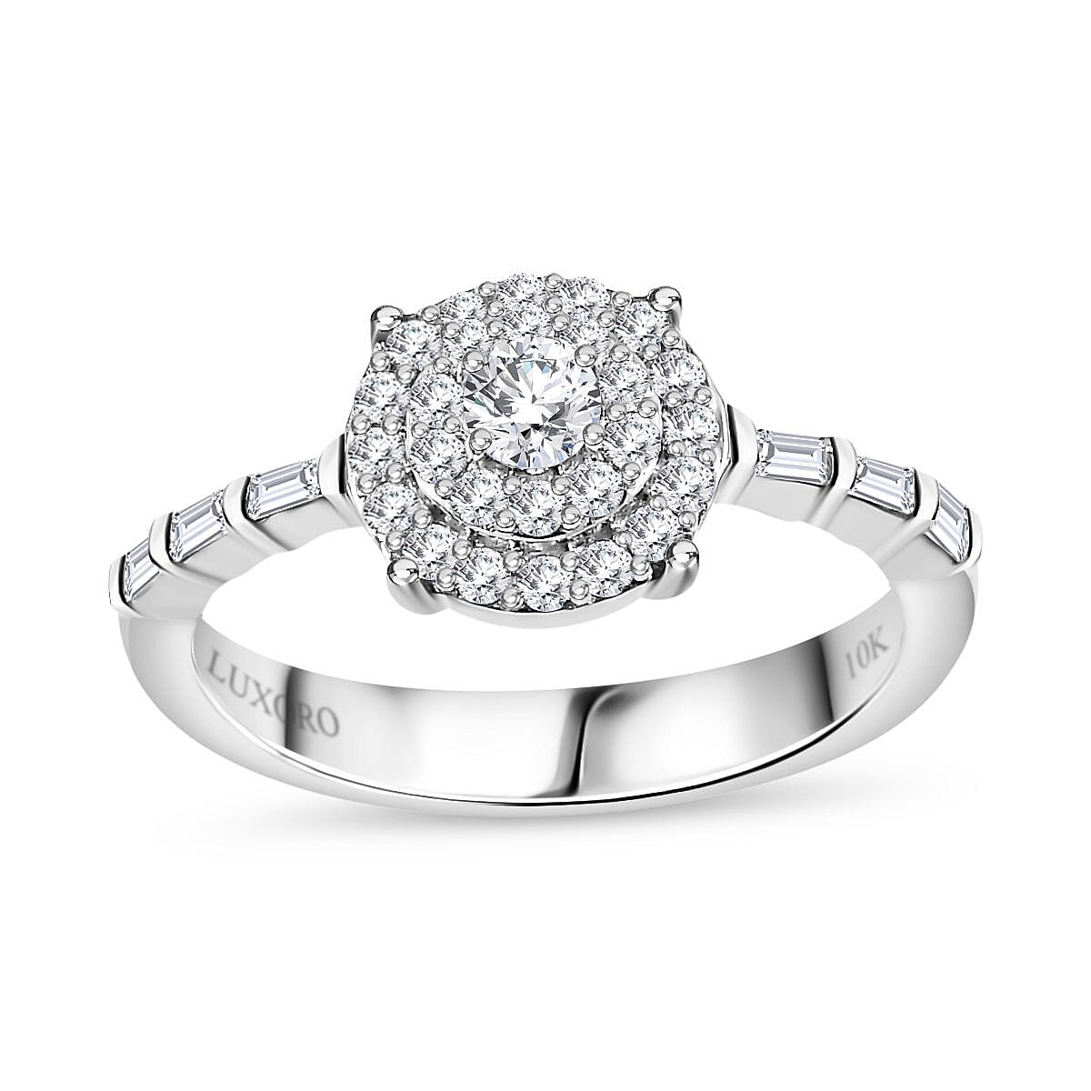 Luxoro G-H I3 Diamond 0.50 ctw Ring in 10K White Gold (Size 7.0)