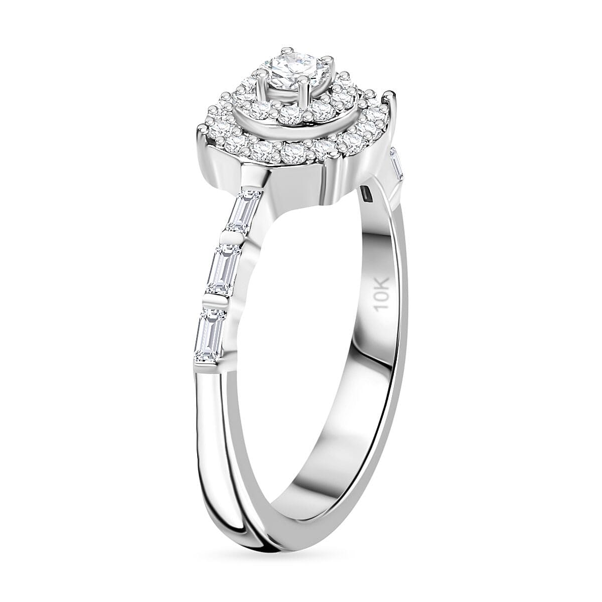 Luxoro G-H I3 Diamond 0.50 ctw Ring in 10K White Gold (Size 7.0)