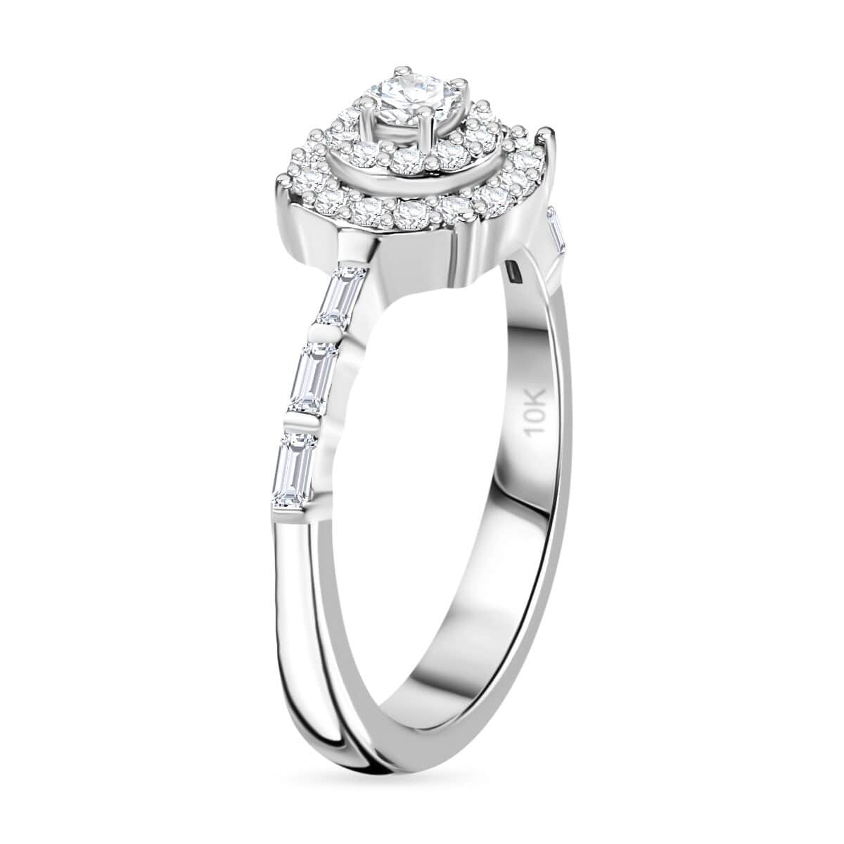 Luxoro 10K White Gold G-H I3 Diamond Ring (Size 7.0) 0.50 ctw image number 3