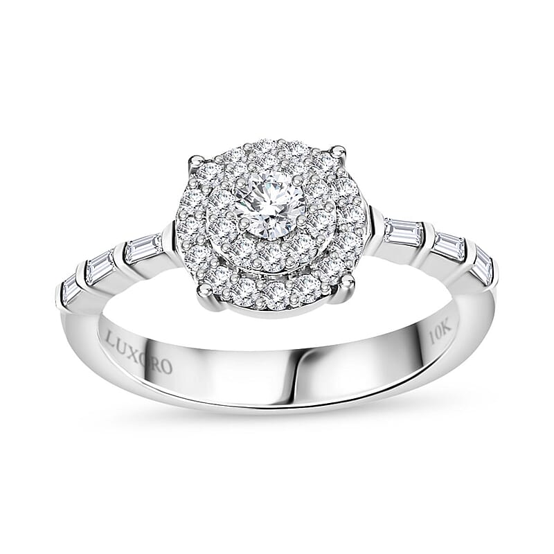 Luxoro G-H I3 Diamond 0.50 ctw Ring in 10K White Gold (Size 8.0)