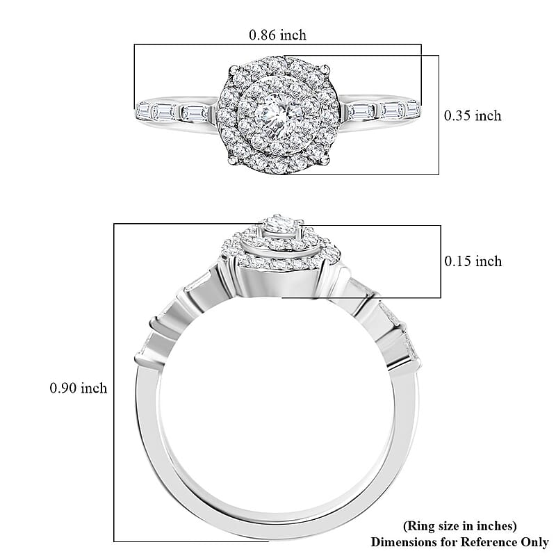 Luxoro G-H I3 Diamond 0.50 ctw Ring in 10K White Gold (Size 8.0)